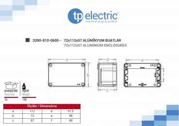 Preview: Aluminium-Gehäuse 72x112x57mm